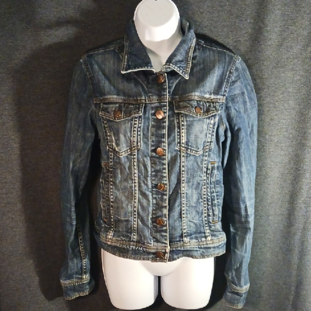 Women's jeans Blue Denim Jacket By !it Size M Button Down